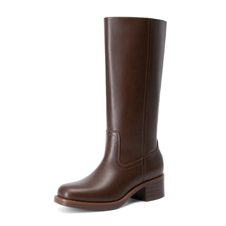 Women’s Retro Square Toe Block Heel Western Boots