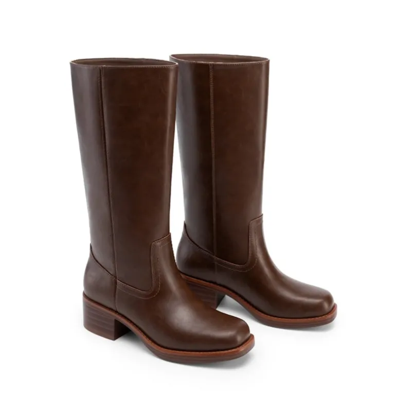 Women’s Retro Square Toe Block Heel Western Boots
