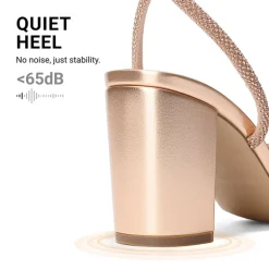 Women's Rhinestone Bow Block Heel Sandals