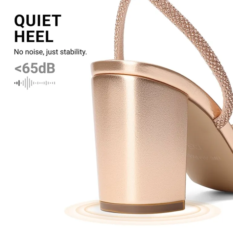 Women's Rhinestone Bow Block Heel Sandals