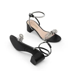 Women’s Rhinestone Bow Heeled Sandals