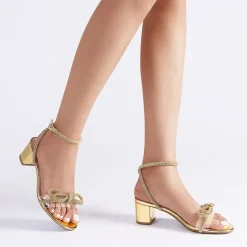 Women’s Rhinestone Bow Heeled Sandals
