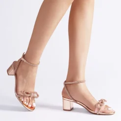 Women’s Rhinestone Bow Heeled Sandals