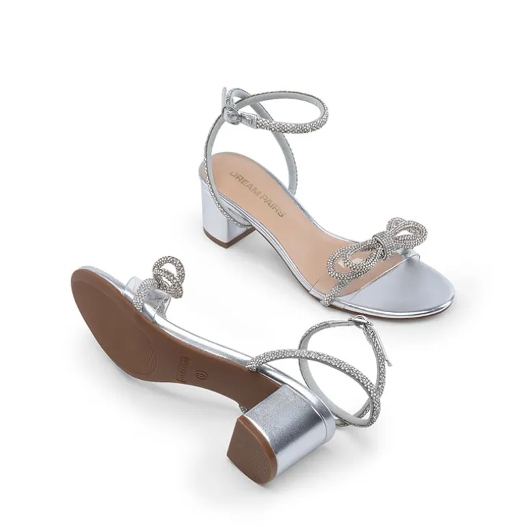 Women’s Rhinestone Bow Heeled Sandals