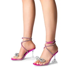 Women’s Rhinestone Bowknot High-Heeled Sandals