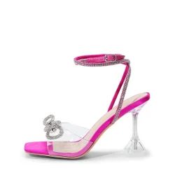 Women’s Rhinestone Bowknot High-Heeled Sandals