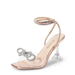 Women’s Rhinestone Bowknot High-Heeled Sandals