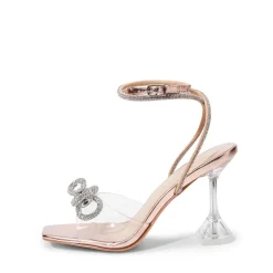 Women’s Rhinestone Bowknot High-Heeled Sandals