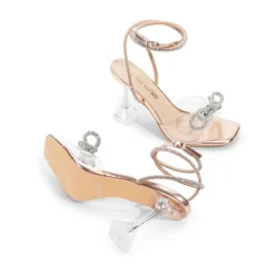 Women’s Rhinestone Bowknot High-Heeled Sandals