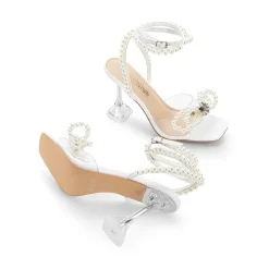 Women’s Rhinestone Bowknot High-Heeled Sandals