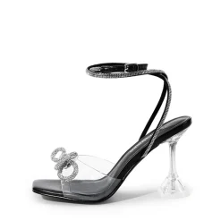 Women’s Rhinestone Bowknot High-Heeled Sandals