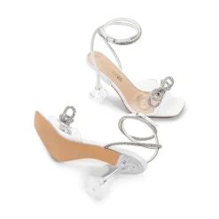 Women’s Rhinestone Bowknot High-Heeled Sandals