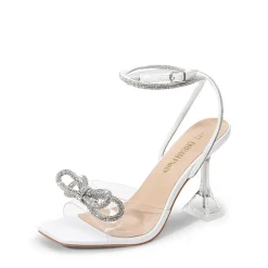Women’s Rhinestone Bowknot High-Heeled Sandals