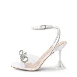Women’s Rhinestone Bowknot High-Heeled Sandals