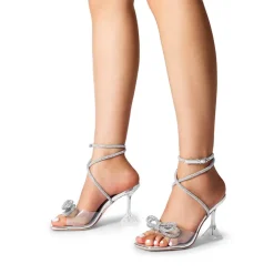 Women’s Rhinestone Bowknot High-Heeled Sandals