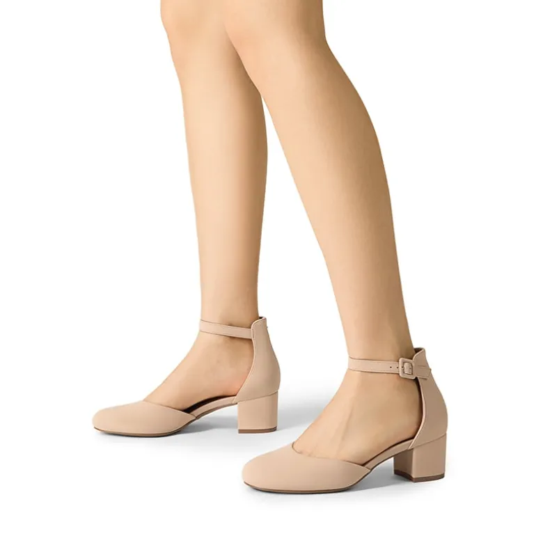 Women’s Round-Toe D’Orsay Block Heel Pumps