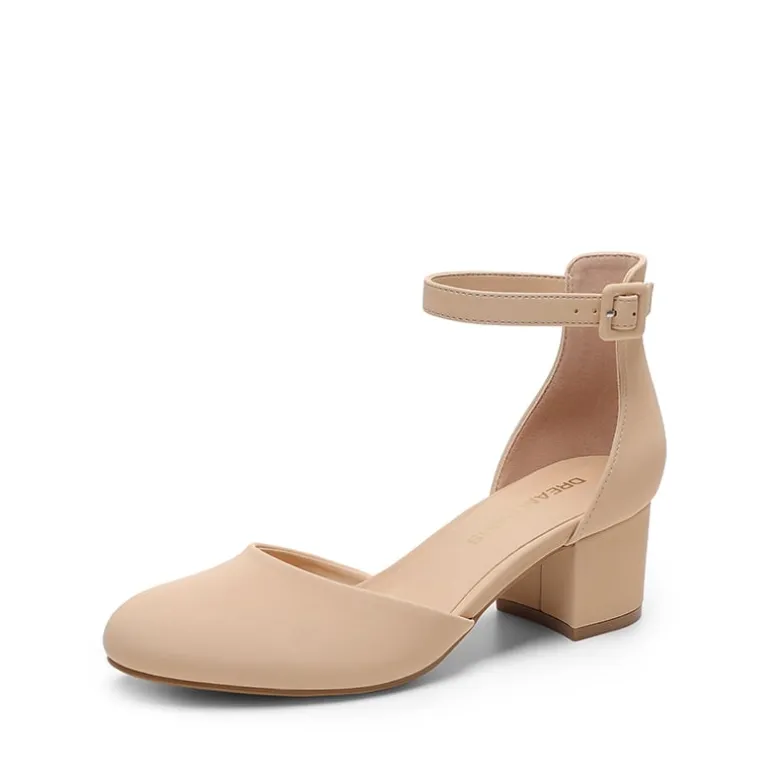 Women’s Round-Toe D’Orsay Block Heel Pumps