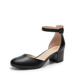 Women’s Round-Toe D’Orsay Block Heel Pumps