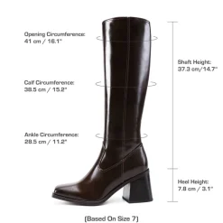 Women’s Sleek Knee-High Chunky Heel Boots