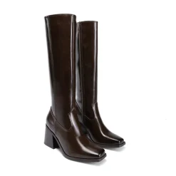 Women’s Sleek Knee-High Chunky Heel Boots