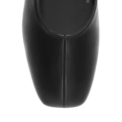 Women's Square Toe Ballet Flats with Elastic Strap & Bow