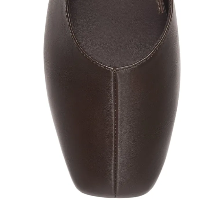 Women's Square Toe Ballet Flats with Elastic Strap & Bow