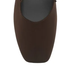 Women's Square Toe Ballet Flats with Elastic Strap & Bow