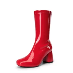 Women’s Square-Toe Block Heel Go-Go Boots