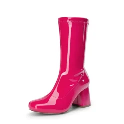 Women’s Square-Toe Block Heel Go-Go Boots