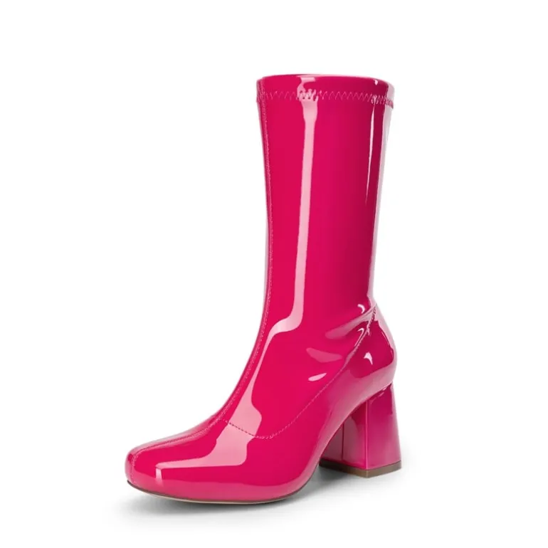 Women’s Square-Toe Block Heel Go-Go Boots