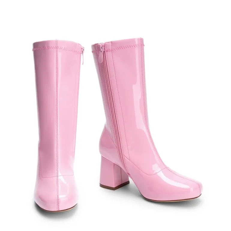 Women’s Square-Toe Block Heel Go-Go Boots