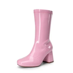 Women’s Square-Toe Block Heel Go-Go Boots