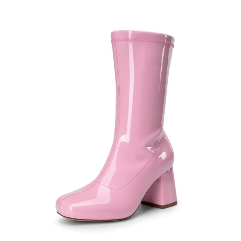 Women’s Square-Toe Block Heel Go-Go Boots