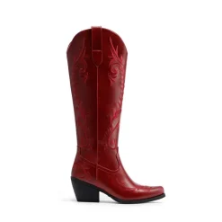 Women’s Square Toe Block Heel Western Boots with Embroidery