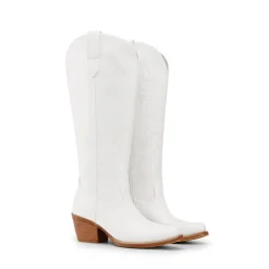 Women’s Square Toe Block Heel Western Boots with Embroidery