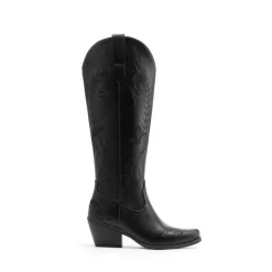 Women’s Square Toe Block Heel Western Boots with Embroidery