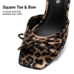 Women’s Square Toe Bow Mules with Cushioned Insole