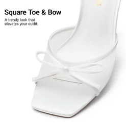 Women’s Square Toe Bow Mules with Cushioned Insole