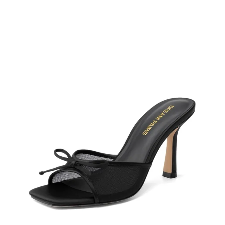 Women’s Square Toe Bow Mules with Cushioned Insole