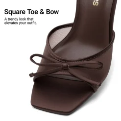 Women’s Square Toe Bow Mules with Cushioned Insole