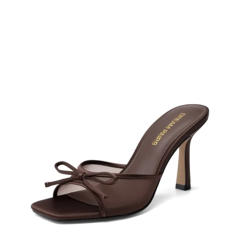 Women’s Square Toe Bow Mules with Cushioned Insole