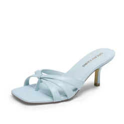 Women’s Square Toe Heels with Crossover Straps