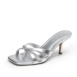 Women’s Square Toe Heels with Crossover Straps