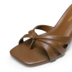 Women’s Square Toe Heels with Crossover Straps