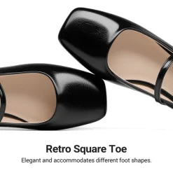 Women's Square-Toe Mary Jane Flats