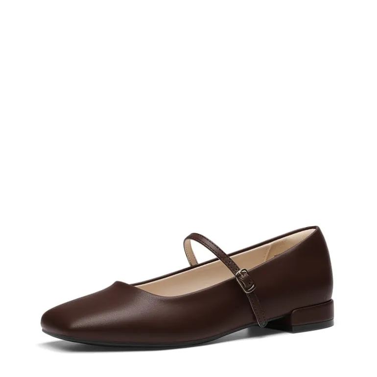 Women's Square-Toe Mary Jane Flats