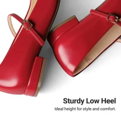 Women's Square-Toe Mary Jane Flats
