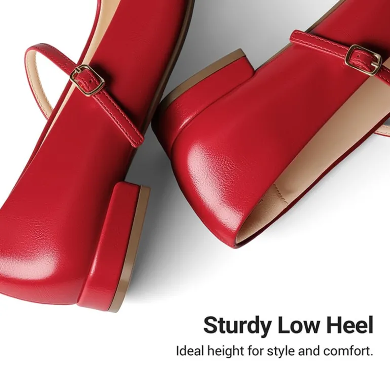 Women's Square-Toe Mary Jane Flats