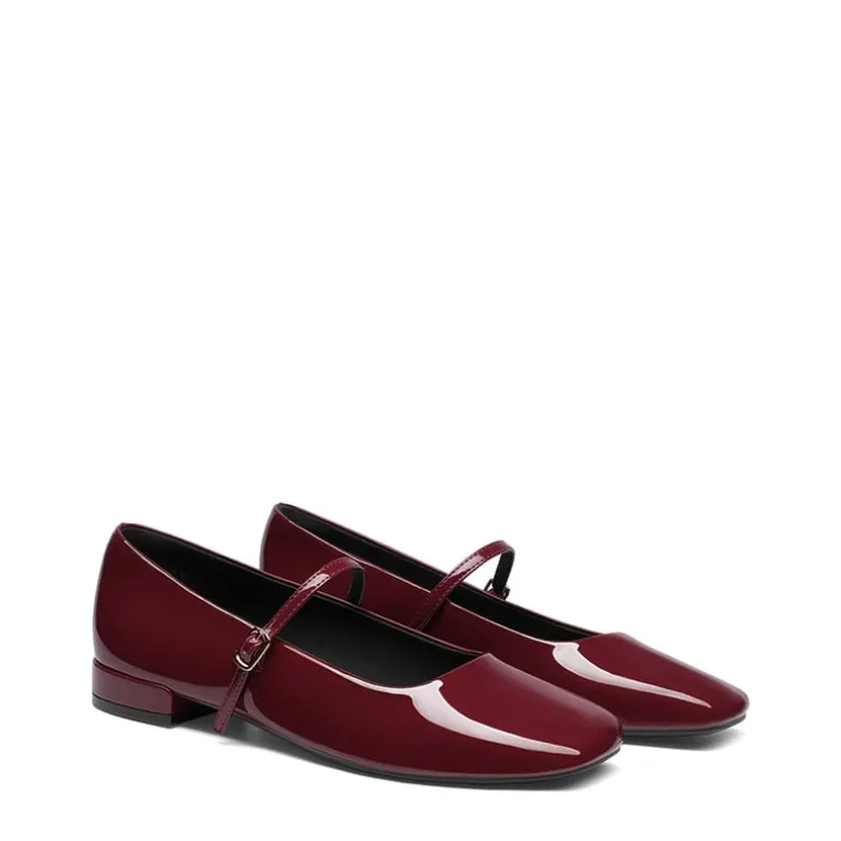 Women's Square-Toe Mary Jane Flats