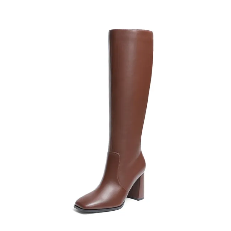 Women’s Square-Toe Sculpted Heel Boots